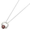 Shop Silver 925 Natural Stone Simple Small Circle Necklace for Women Garnet [Accessory Piena]