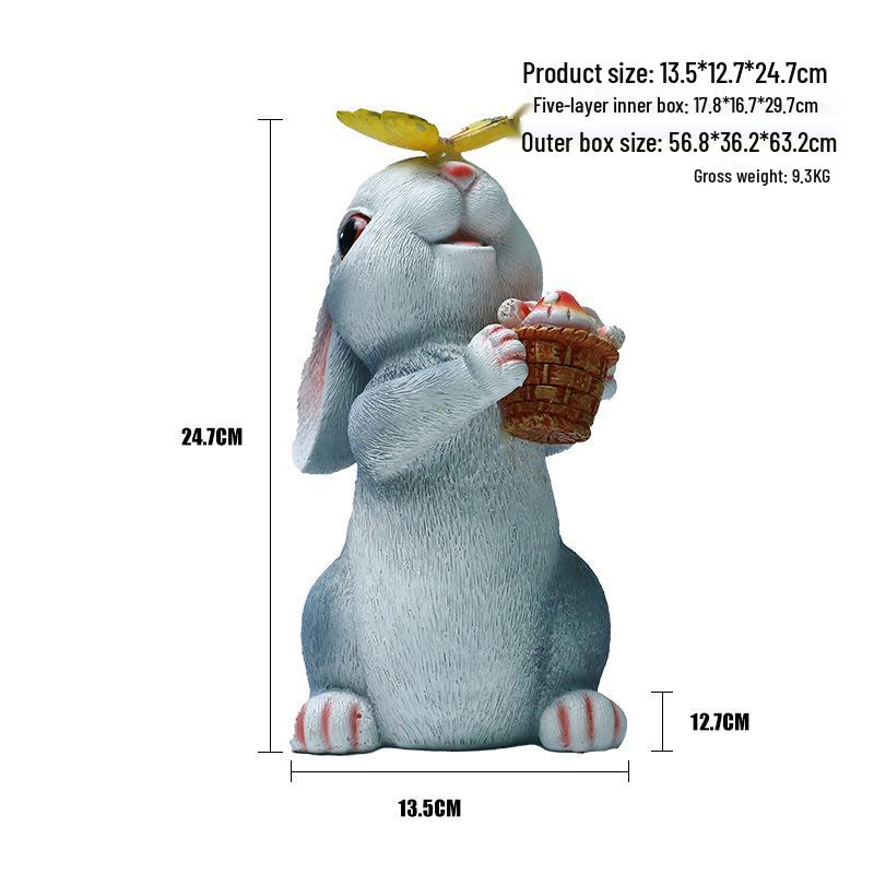 Outdoor Solar Rabbit-Shaped Light - Creative Garden Resin Ornament