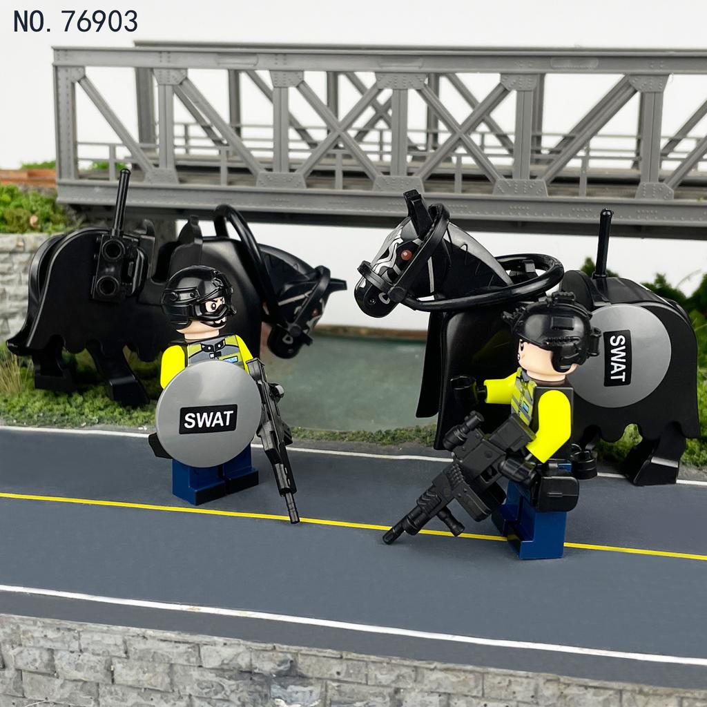 City Series Patrol Police Mounted Police Minifigures Building Blocks Toys