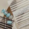 1Pcs 5D Embossed White Lace Nail Stickers Elegant Lace Flower Nail Decals Self-Adhesive Lace French Nail Slider DIY Decor 8*10cm