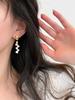 Baroque Special-shaped Freshwater Pearl Earrings Women's Fashion Temperament Elegant Long Petal Pearl Fringed Stud Earrings