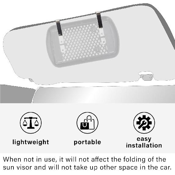 Car Visor Mirror, Universal Clip-On Automotive Sun Visor Vanity Mirror For SUVs And Various Vehicles, Car Accessories Interior For Women, Black