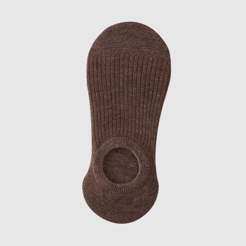 Dámské jarní a letní nové univerzální jednobarevné silikonové protiskluzové neviditelné ponožky do lodiček s vertikálním pruhem