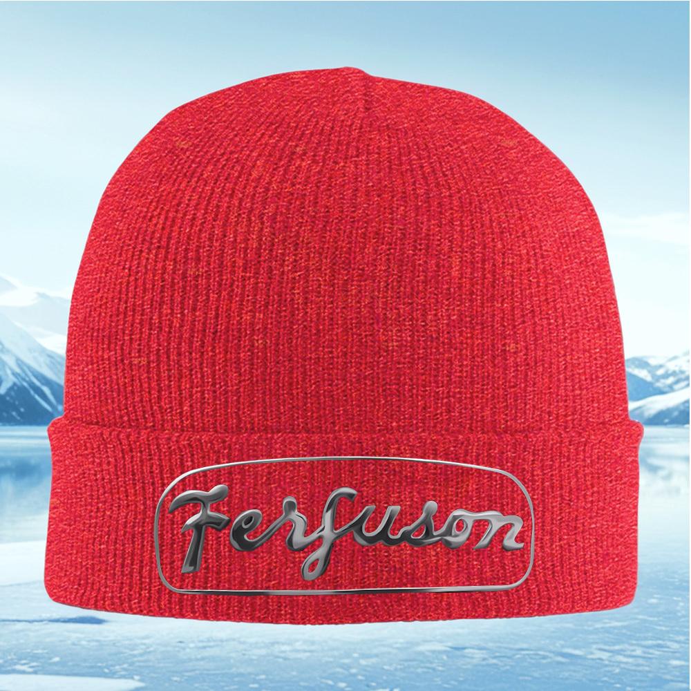 Ferguson stylish metallic logo design Men Women Unisex Knitted Hat Beanie Pullover Cap Winter Thermal Warm Christmas Outdoor Cyc