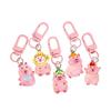 5Pcs/set Glow In The Dark Capybara Keychain for Key Organization and Bag Decoration Hanging Ornament Keyring Decors
