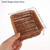 Square Storage Box Imitation Rattan Wicker Basket Fruit Tea Snack Bread Basket Cosmetic Household Kitchen Supplies