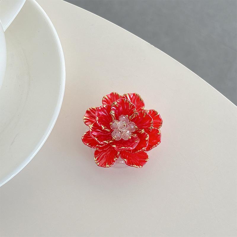 Three-Dimensional Plastic Flower Mobile Phone Airbag Bracket, Small Fresh Paste Desktop Watching Drama Lazy Support Frame