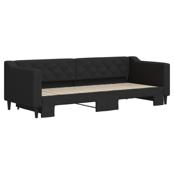 VidaXL Daybed with Trundle Bed Black 80x200 Cm Fabric 3197423