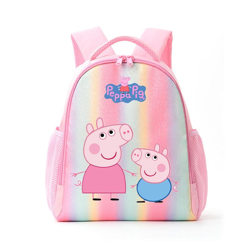 Schoolbag Rainbow Children s Backpack for Peppa Pig Colorful Backpack 3-5 Year Old George Peppa Birthday Gifts Shoulders Bag
