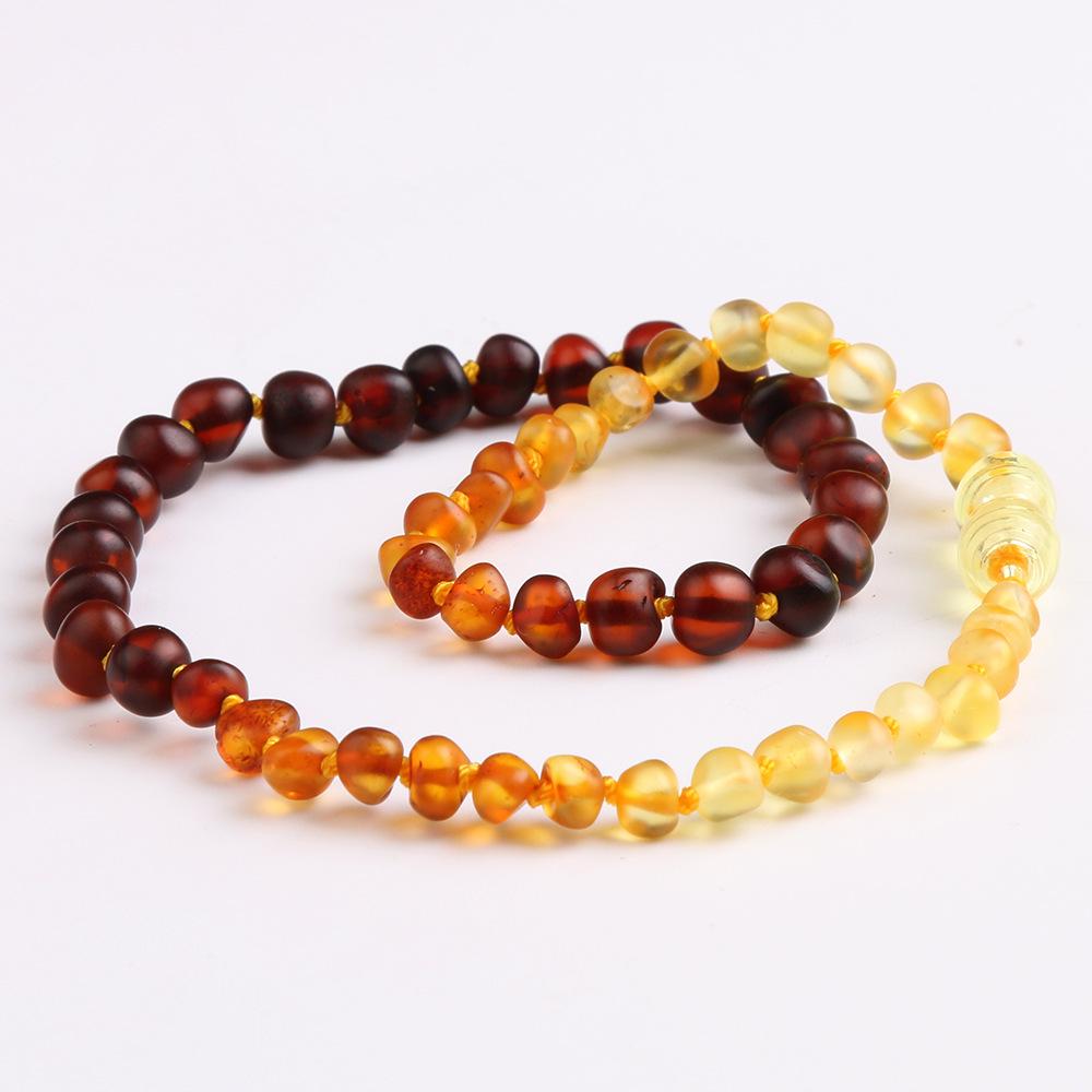 

Балтийское матовое янтарное детское ожерелье – Неправильная матовая отделка 33CM