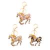 Schlüsselanhänger Anhänger Funkelnde Strasssteine Pferde-Design Metall Schlüsselanhänger Dekorative Schlüsselhalter Freunde