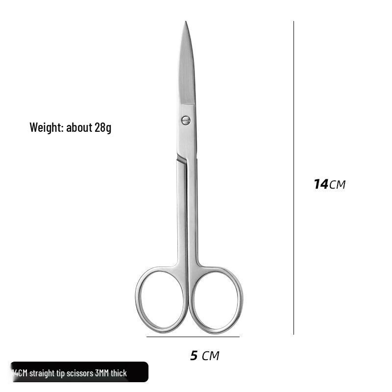 420 Stainless Steel Multi-Purpose Scissors: Large Curved, Straight, Round Tip for Surgical, Beauty, Nose Hair, Eyelid, and Teaching Use.