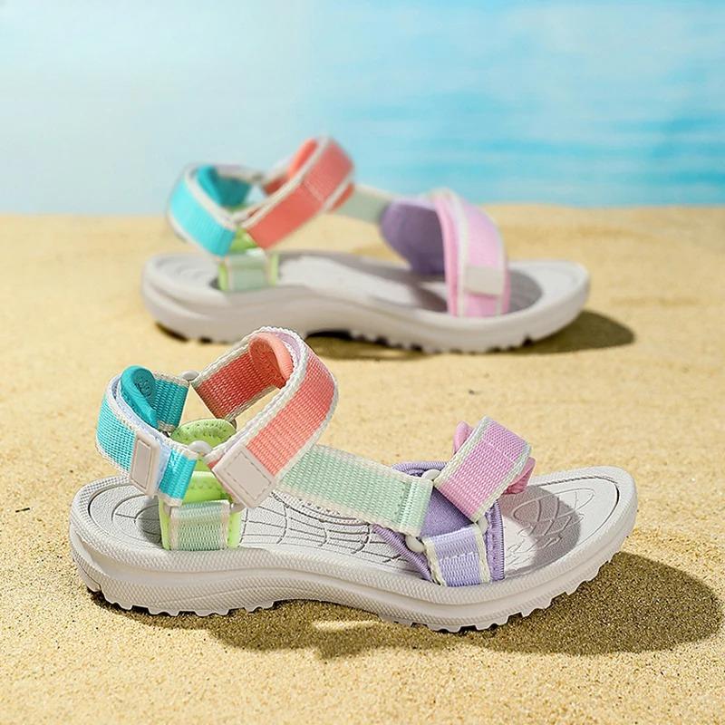 Sandali Sportivi Traspiranti Estivi da Bambina Antiscivolo a Suola Morbida Scarpe da Spiaggia da Esterno Bambini Sandali Casual da Passeggio Taglia 30-38