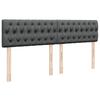 Box Spring Bed with Mattress Dark Grey 180 x 200 cm Fabric