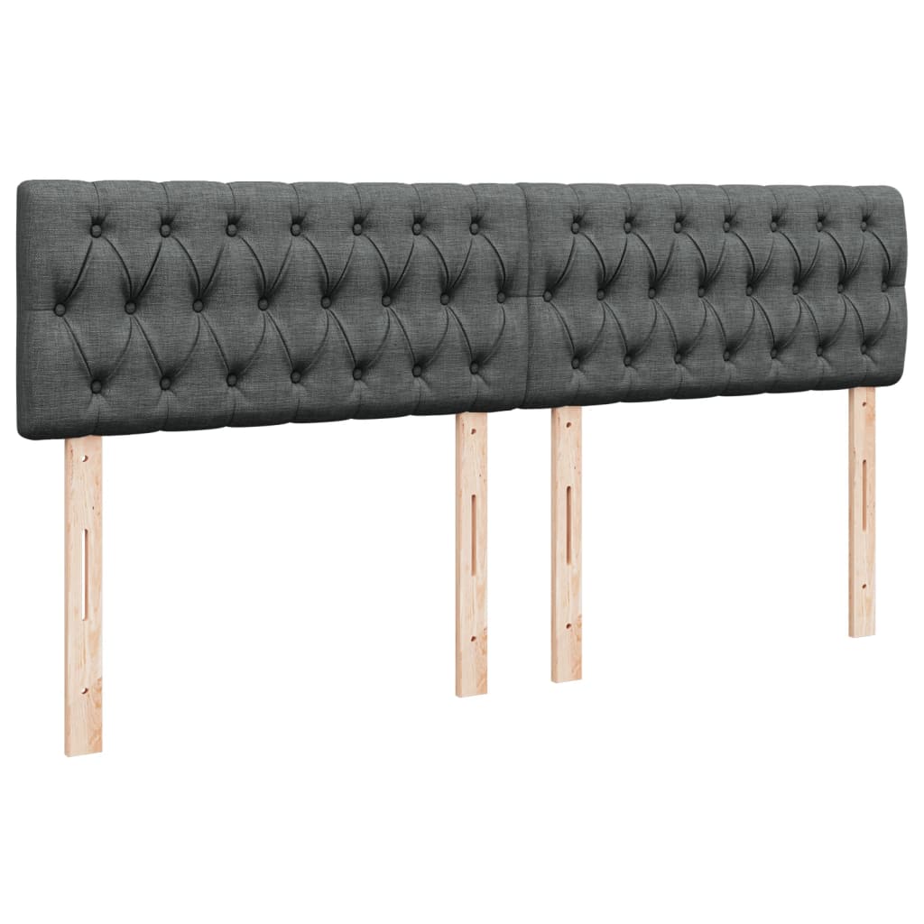 Box Spring Bed with Mattress Dark Grey 180 x 200 cm Fabric
