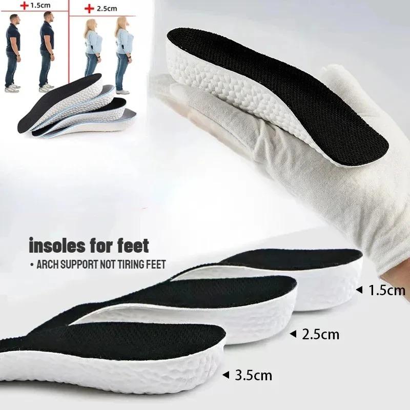Men and Women Insoles for Flat Feet High Arch Support Heel Lift Memory Foam Soft Shoe Pads for Sneakers Running Shoes