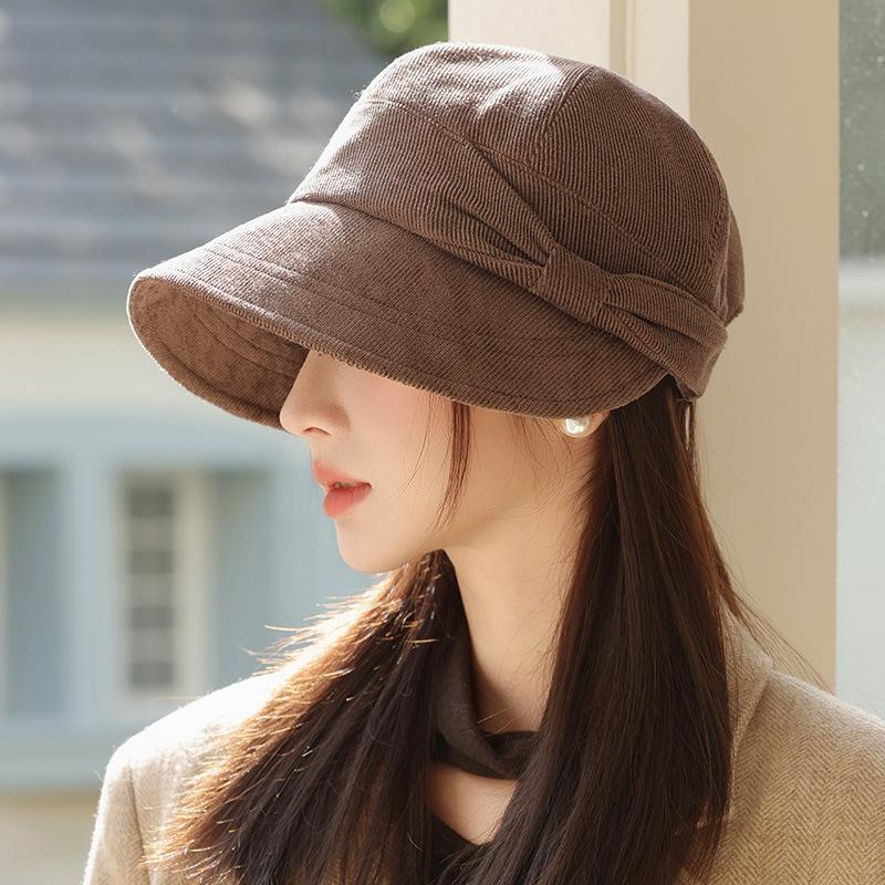 Women's Fashionable and Versatile Basin Hat Korean Version of Warm Baseball Cap Big Brim Showing Face Small Esports Hat