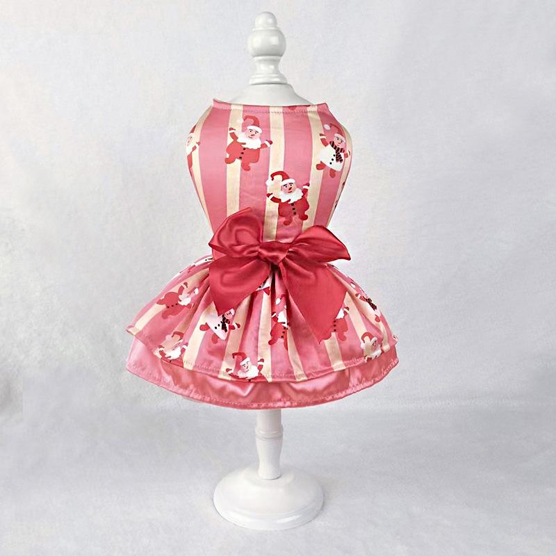Pet Clothes Christmas Dress Double New Bow Christmas Tree Snowflake Old Man Elk Fan Red Green