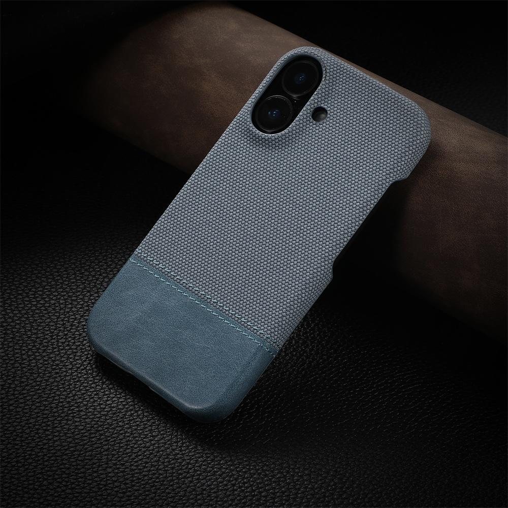 Business Leather Iron On Nylon Fabric Case For For Iphone 17 Air 16 1 14 13 12 Pro Max Plus Borderless Cooling PC Shockproof Cover