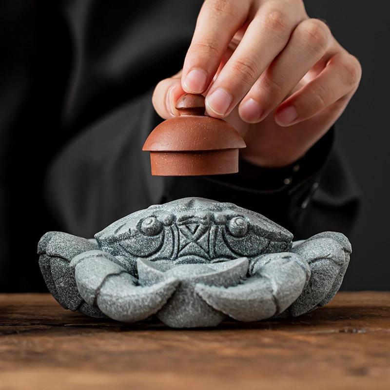 Boutique Tea Table Decoration, Blue Sand Stone, Fortunate Crab Tea Pet Decoration, Simple Household Creative Tea Table, National