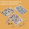 1/3 Sets Wooden Cat Puzzle Board with Frame 3D Irregular Kitten Dog Panda House Monkey King Snack Machine Jigsaw Puzzle Decoration Ornament