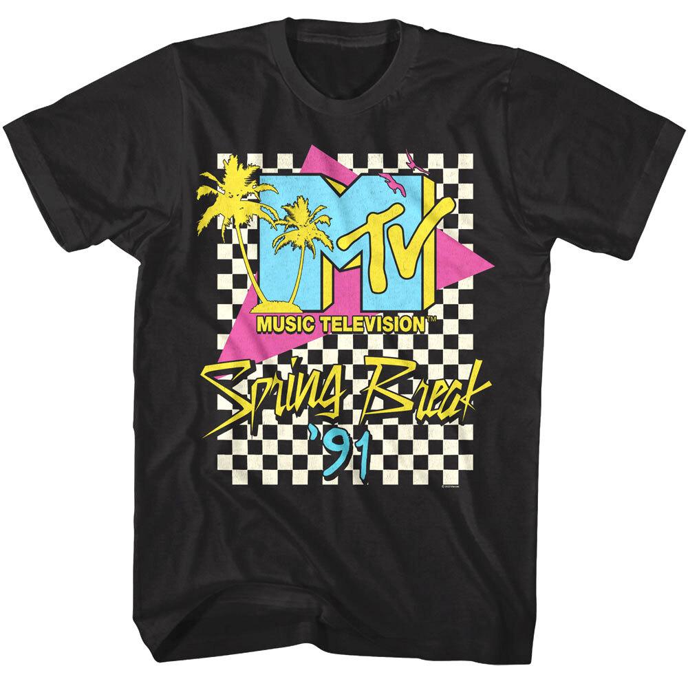 Мужская футболка MTV Spring Break Checkered Past  91 Пляж Дайтона Пальмы Музыка Унисекс Футболка M