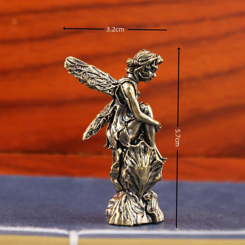 

(YOUU06)Retro Copper God Of Love Cupid Statue Small Ornaments Brass Angel Figurines Home Decor Accessories мідний