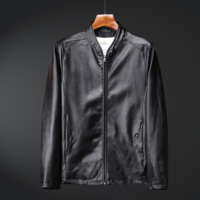 Autumn and winter leather jacket men's jacket fashion jacket three-dimensional trend leather jacket pu winter long sleeve trendy brand