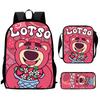 Strawberry Bear School Bag High Definition Printing Multi-Function Oxford Lightweight Backpack