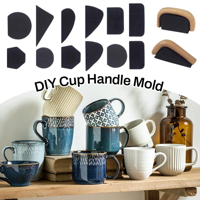 Pottery Mug Handle Molds Set of 12 DIY Cups Handle Making Mold Tool for Clay Ceramic Clay Cutters Coffee Mug Handle Mold