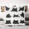 Black Cat Flannel Blanket, Sofa Cover, Suitable for Home, Office, Outdoor, Camping, Lunch Break, Travel, Christmas and Halloween
