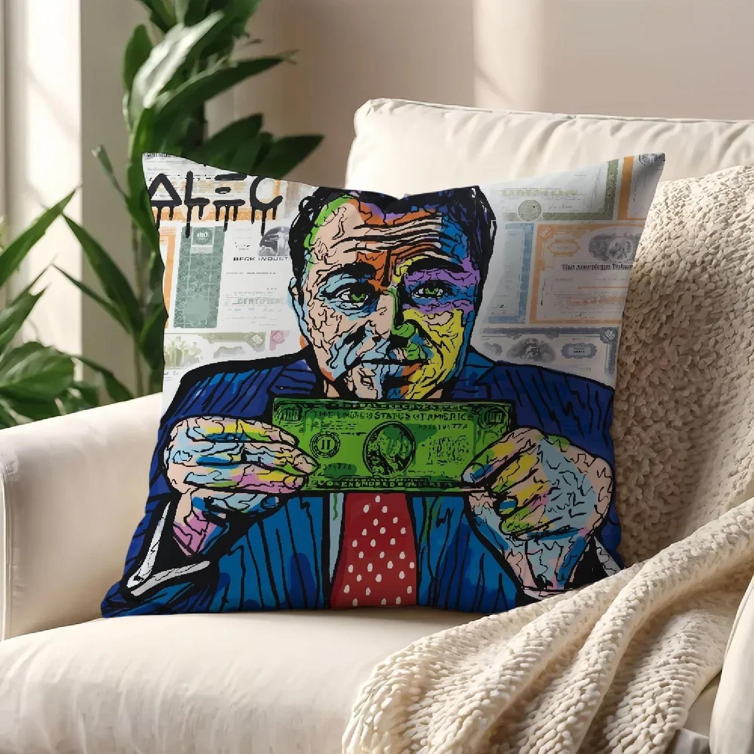 Алек Монополи B Наволочка Дом Диван Гостиная Офис Магазин Печать Комфорт Декор Нордическая Простотаz,(2) 30x30cm