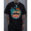 European Size Men'S Trendy Crew Neck T-shirt | Versatile Short-Sleeved, Suitable for Travel/Summer/Beach, Fitness/Running/Training, Export Style