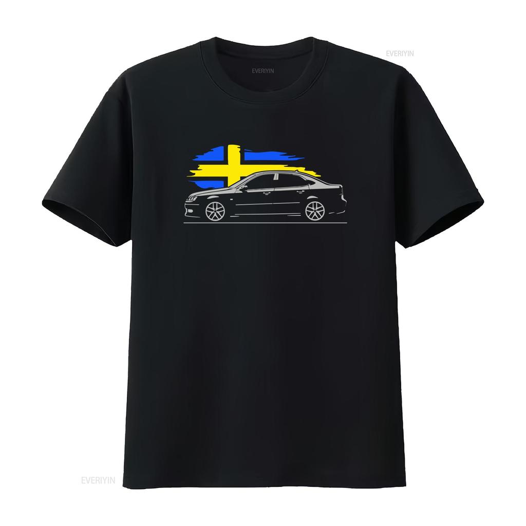 T Shirt for Saab 9 3 Aero Fans Turbo 3x 1 8t 2 0 V6 Classic Swedish Sportscar Print vintage Washed Slightly streetwear