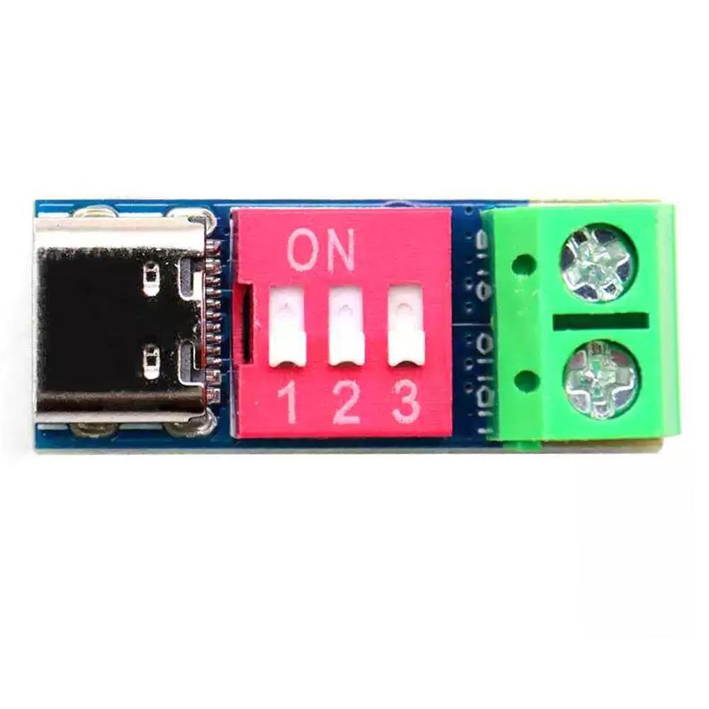 PD Fast Charging 5V~20V DIP Switch Adjustable DC Voltage Power Supply Module Blue Green 11 * 28mm Size