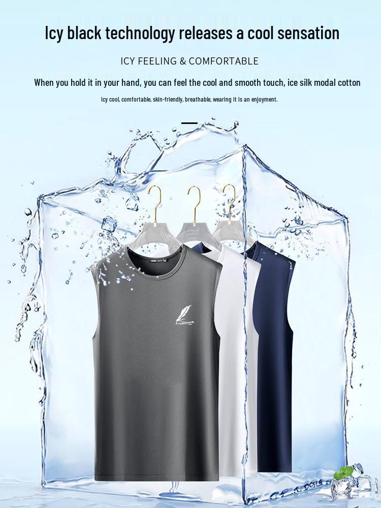 Men's Quick-Dry Ice Silk Tank Top - Cool, Lightweight, Sleeveless Fitness Shirt