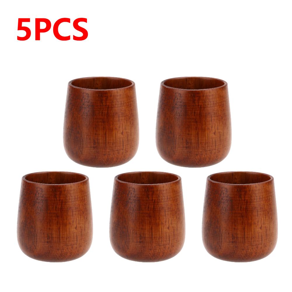 1-10PCS Coffee Cup Handmade Natural Jujube Wooden Cup Household Vintage Creative Eco-friendly Primitive Drinkware Accessories