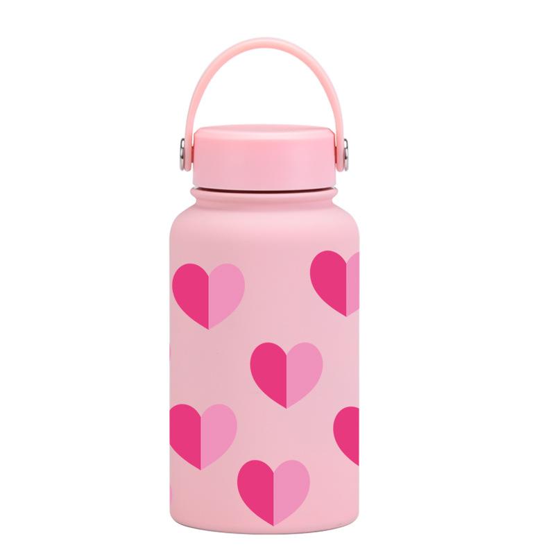 650Ml Thermos Cup Wide Mouth Portable Vacuum Children'S Student Sports Kettle Outdoor Printing Water Cup