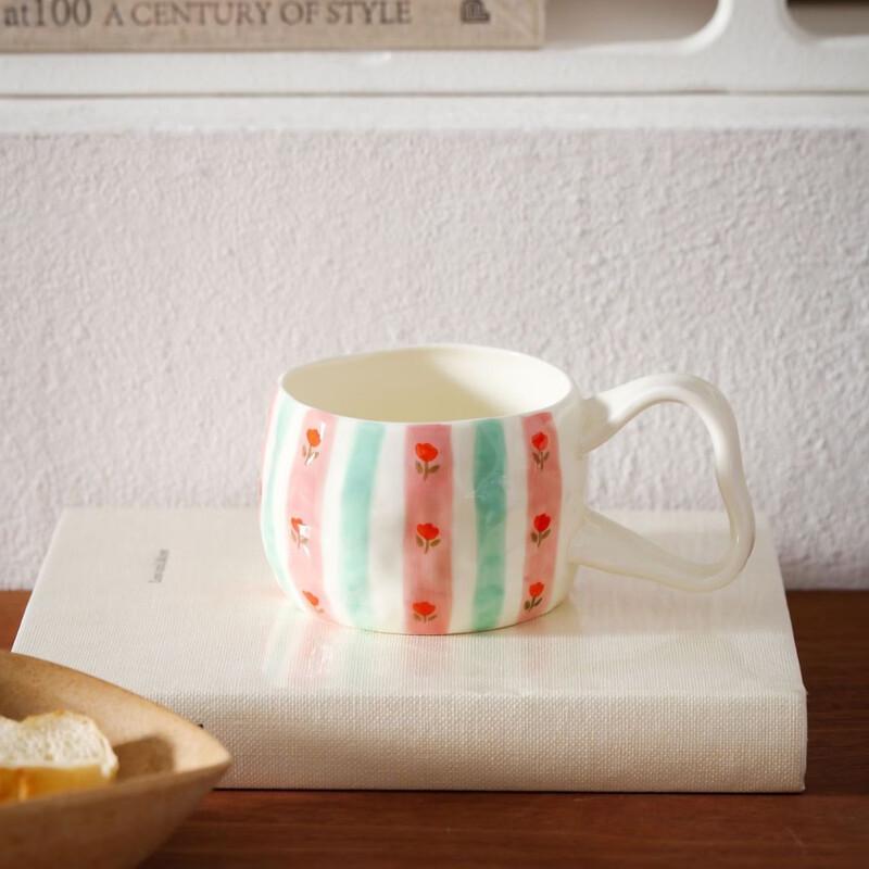 

OLOEY INS Style Floral Ceramic Travel Mug