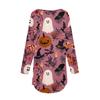 Moda para Mujer Suelto Cuello Redondo Halloween Estampado Manga Larga Camiseta Top Jersey
