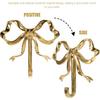 Bow Hook for Wall Decorative Bowknot Hook Gold Coat Hooks Wall Peg Hook Bow Hanging Hook Towel Hook Brass Bow Hook for Home (2.63X2.52X0.59in,Gold)