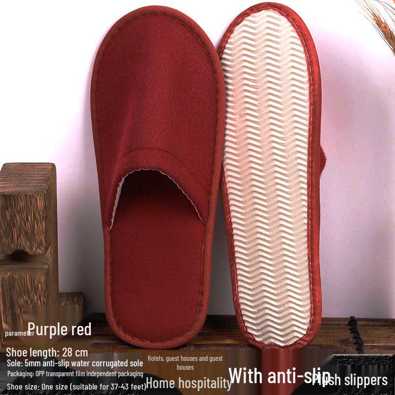 Coffee Disposable Non-Slip Indoor Slippers for Home, Guests, and Hotels