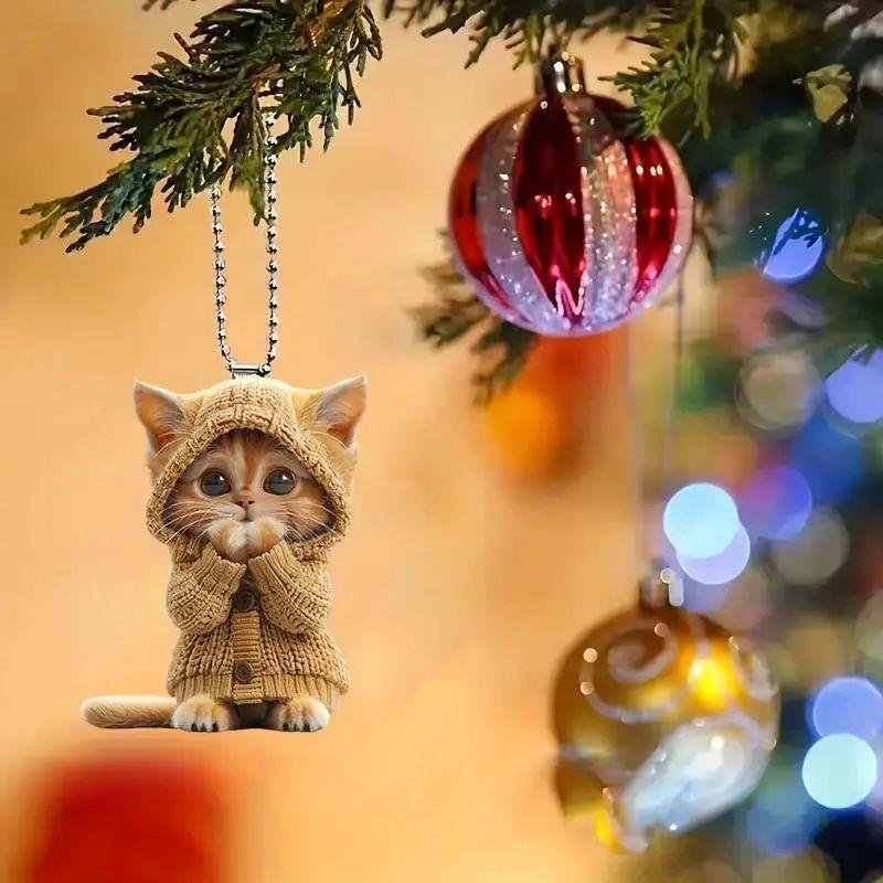 Acrylic cute cat pendant 1PCS plush toy car interior car hanging backpack keychain gift