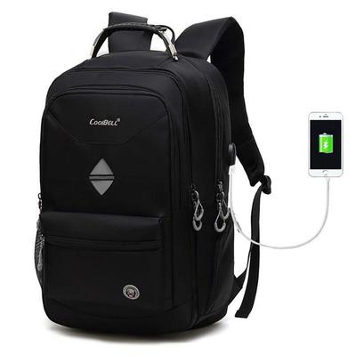 Mochila masculina com porta de carregamento USB Mochila para laptop à prova d'água de grande capacidade 18,4 polegadas preta CB-5508S