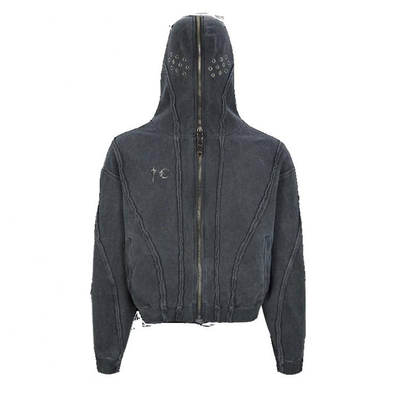 Mens Oversized Hooded Sweatshirt With Distressed