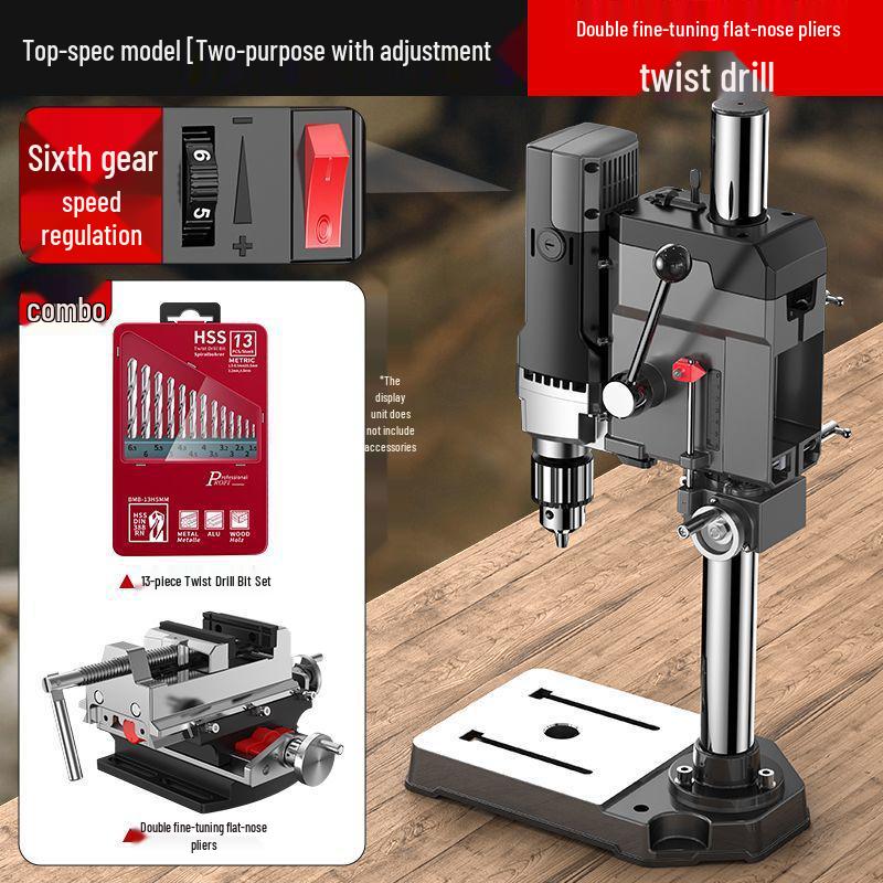 High-Precision 220V Bench Drill: Industrial Grade, Multi-Functional, High Power Milling & Drilling Machine for Households.