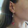 Silver Earrings with Coral (2147084)