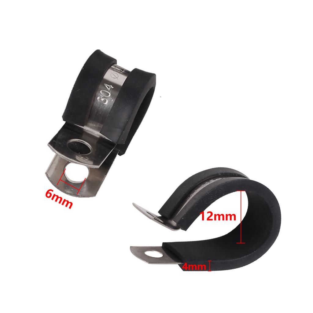 10Pcs Rubber Lined P Clips Wiring Hose Clamp Pipe Cable Mounting Fix Fasteners Hardware Electrical Fittings Water Pipe Bracket