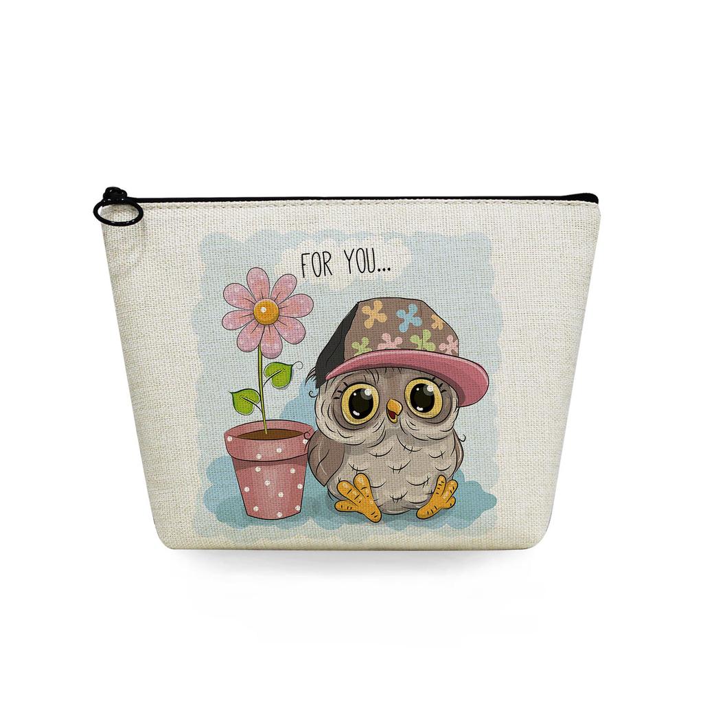 Women Owl Print Cosmetic Bag Toiletries Organize Travel Storage Case 6714