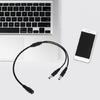 Durability 1Female to 2Male 5.5mmx2.1mm DC Power Supply Cable 36cm Length